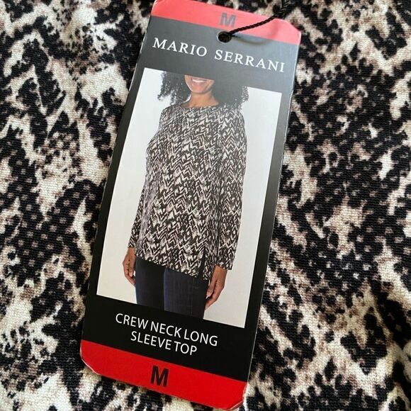 Mario Serrani Animal Snake Print Crew Neck Top New Stretchy Womens Size Medium - Picture 5 of 8